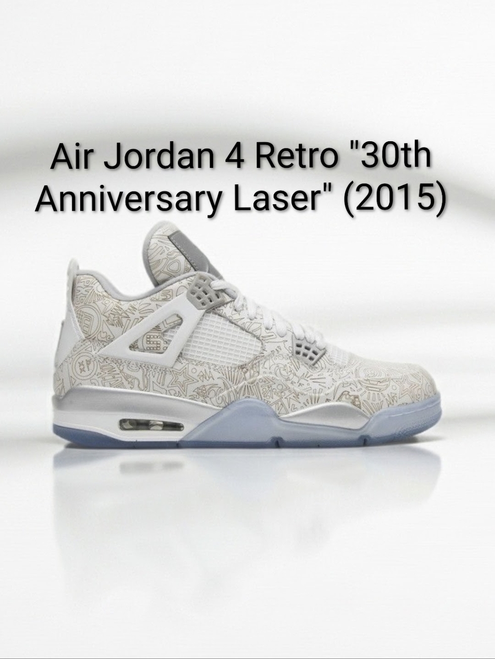 Jordan 4 Retro Rare 30th Anniversary Laser (2015) Mens 10.5 EUC